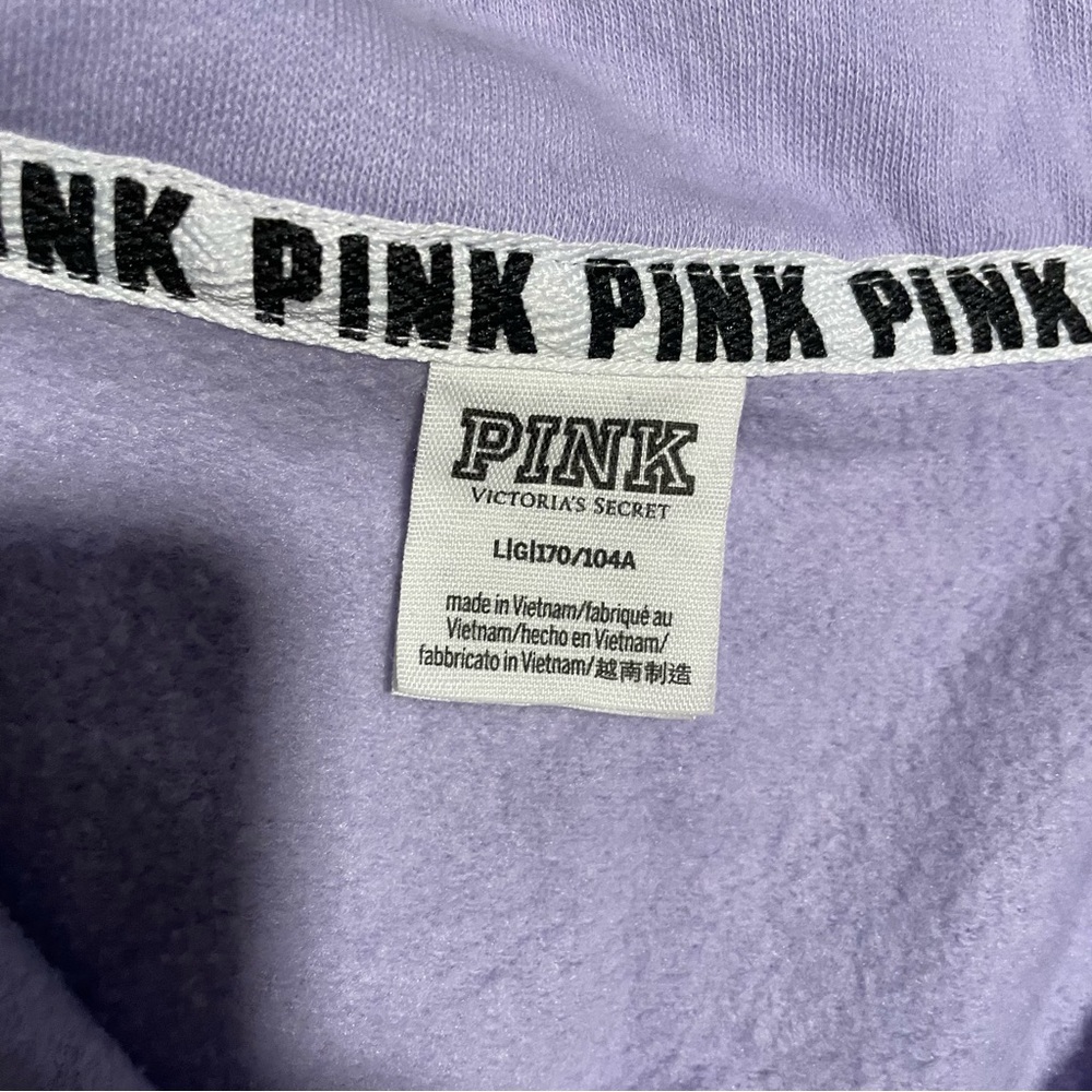 Victoria’s Secret Pink Ombré Purple Blue 1/4 Zip Sweatshirt.  Women’s Large. - Picture 7 of 7